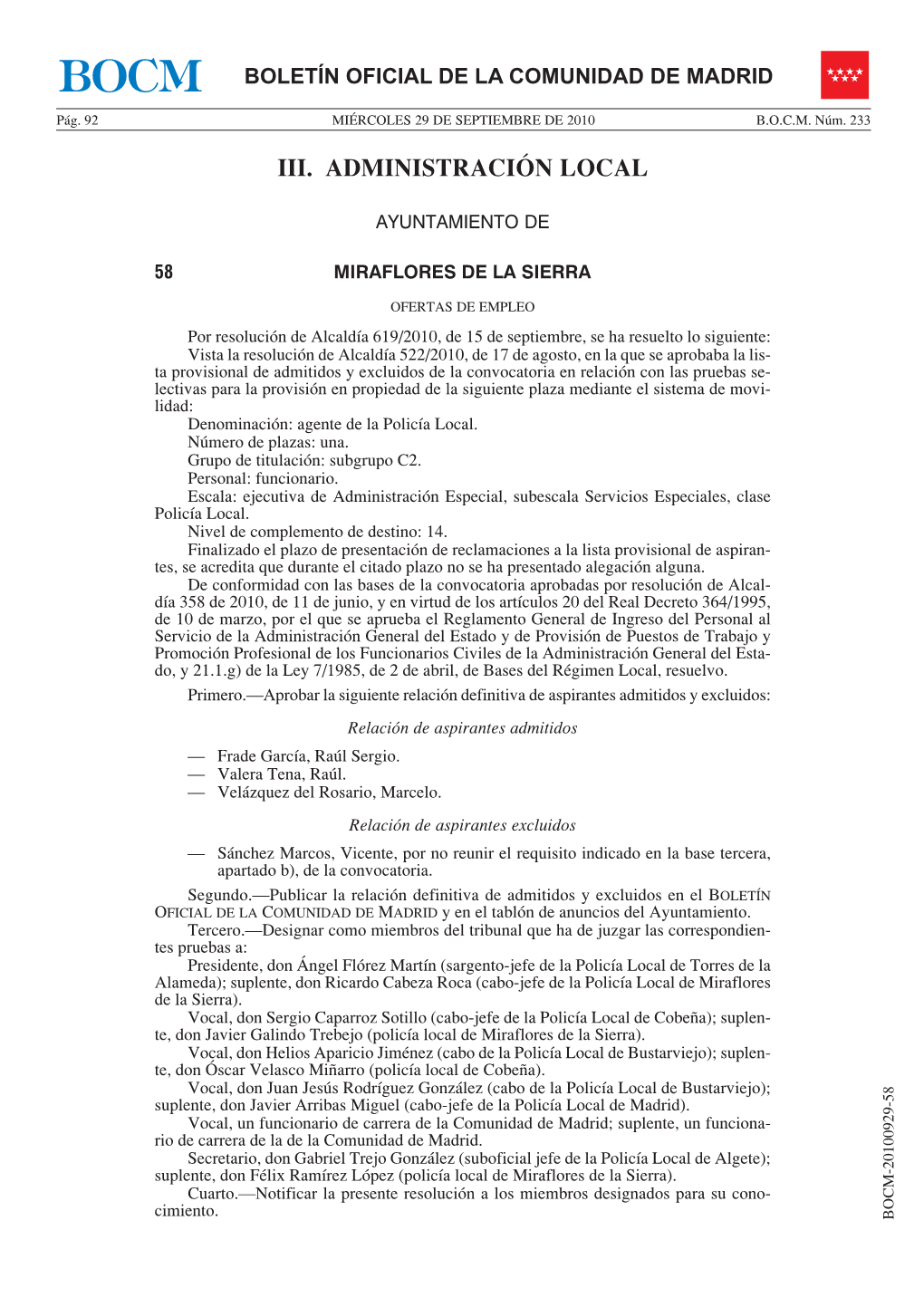 Iii. Administración Local