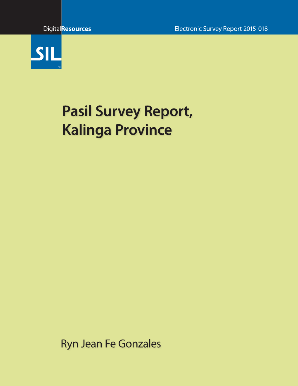 Pasil Survey Report, Kalinga Province