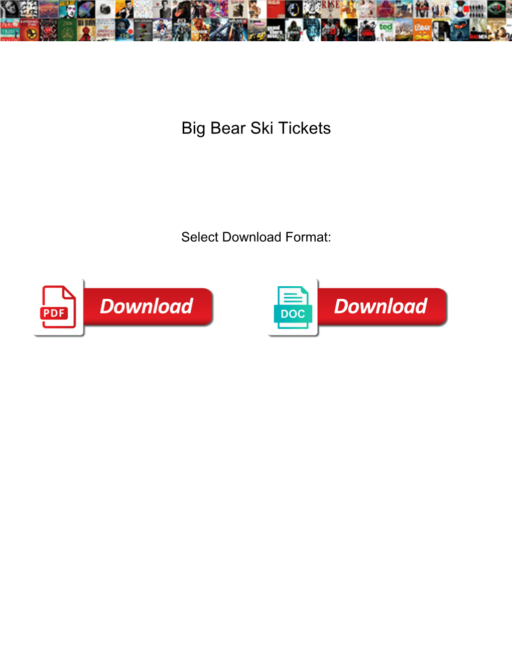 Big Bear Ski Tickets