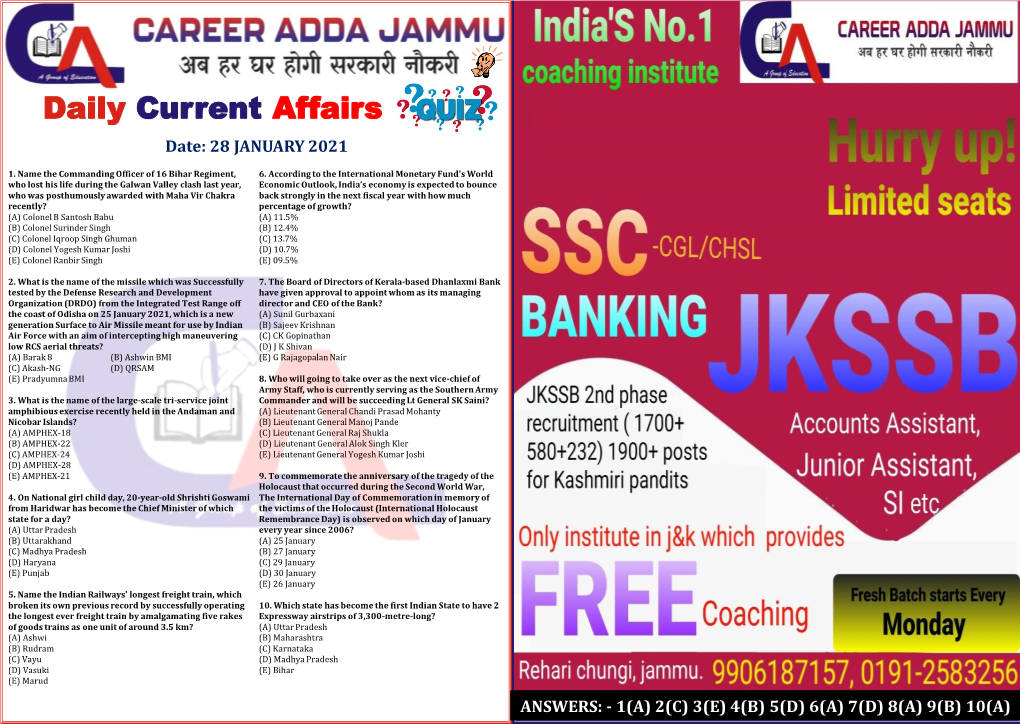 Career Adda Dcaq 28Jan21 E