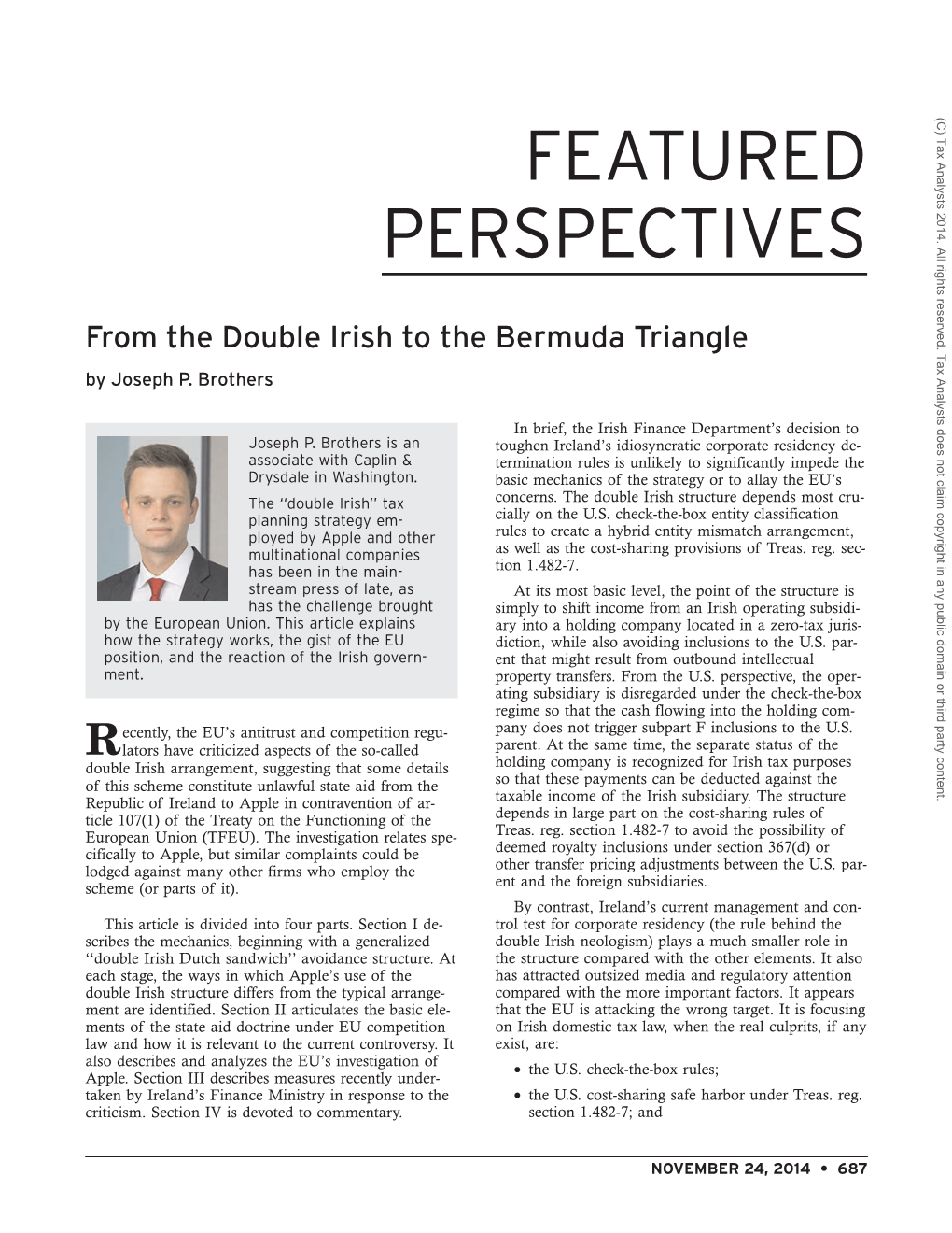 From the Double Irish to the Bermuda Triangle by Joseph P