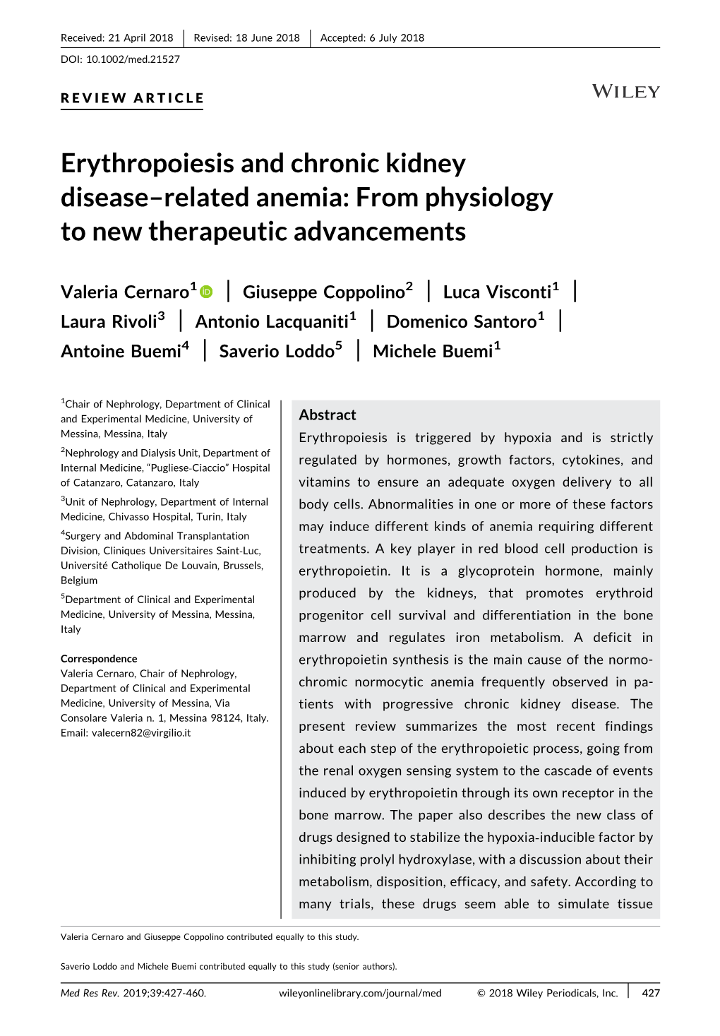 Erythropoiesis and Chronic Kidney Disease–Related Anemia: from Physiology to New Therapeutic Advancements