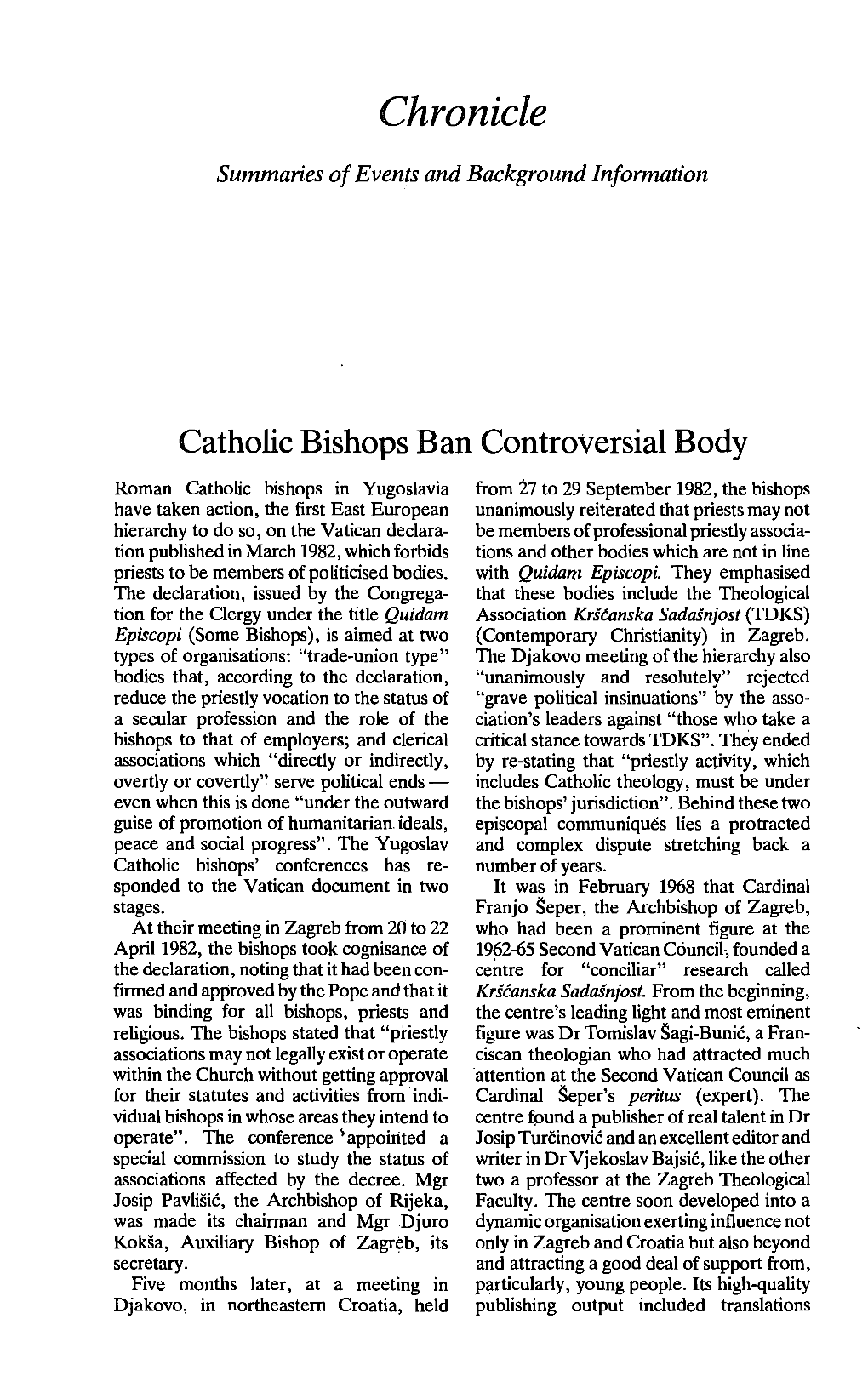 Catholic Bishops Ban Controversial Body
