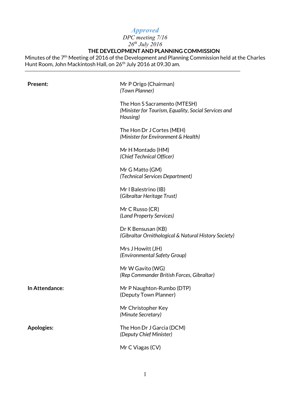 Approval of Minutes of the 1St Meeting of the Commission Held on the 12Th January 2005 at 2
