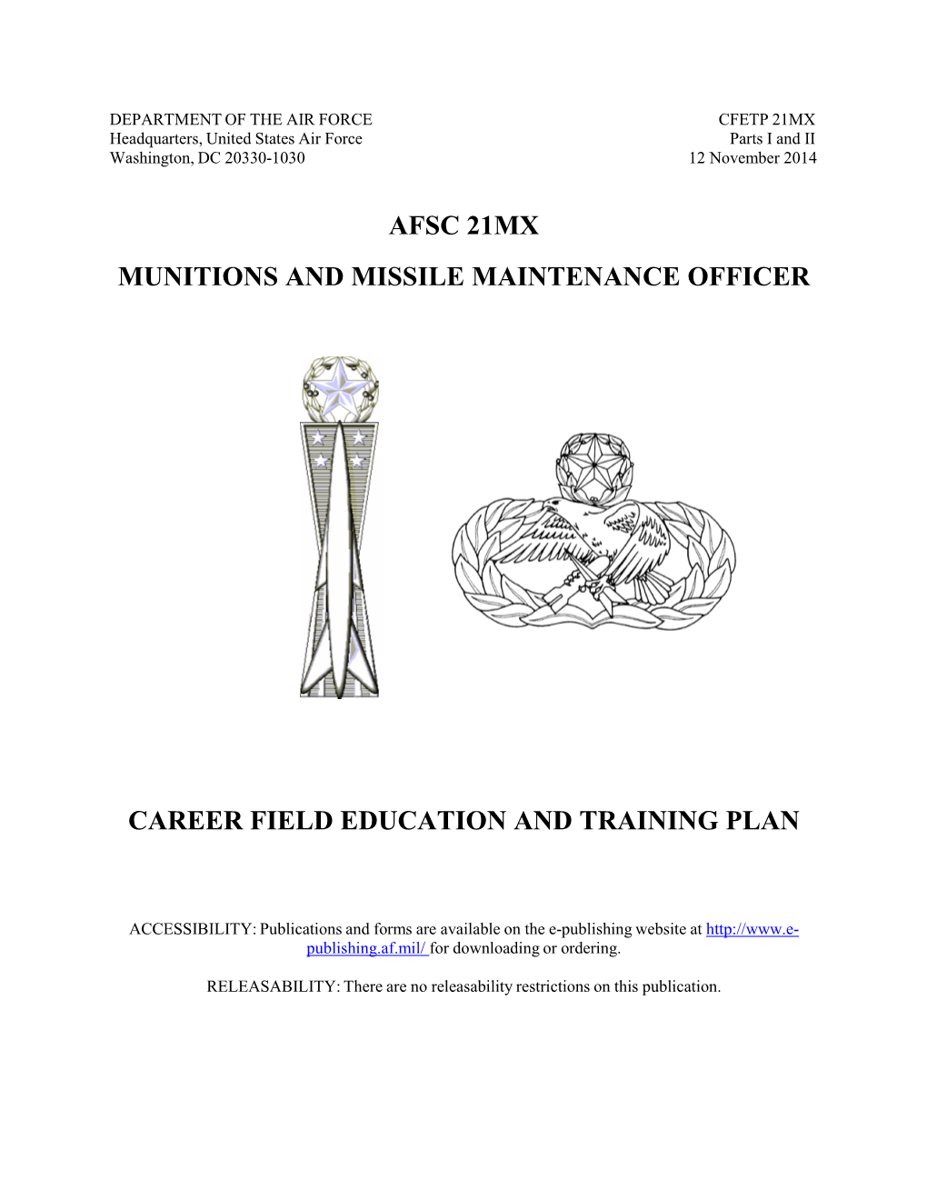 Afsc 21Mx Munitions and Missile Maintenance Officer Career Field