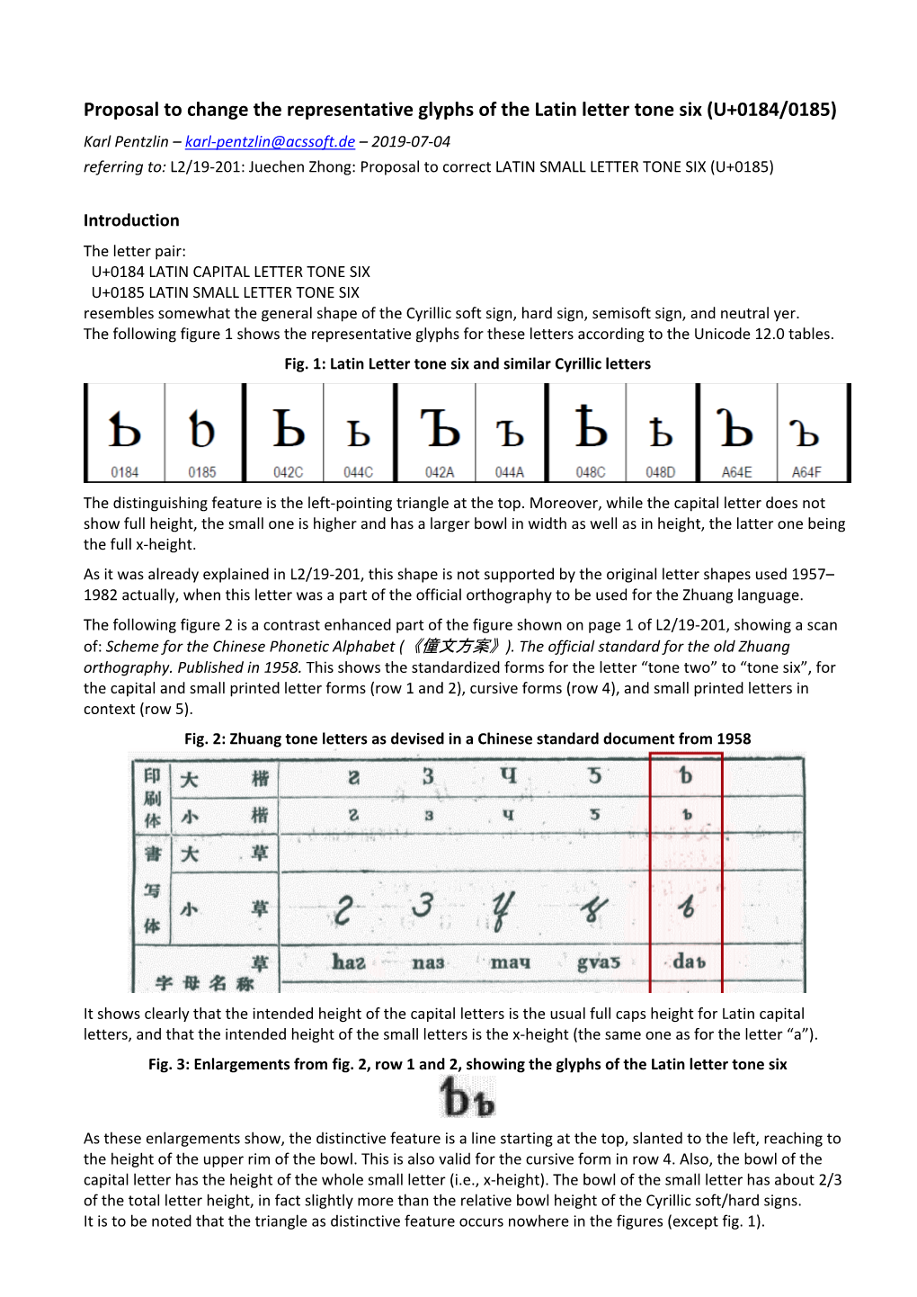 Proposal to Change the Representative Glyphs of the Latin Letter Tone