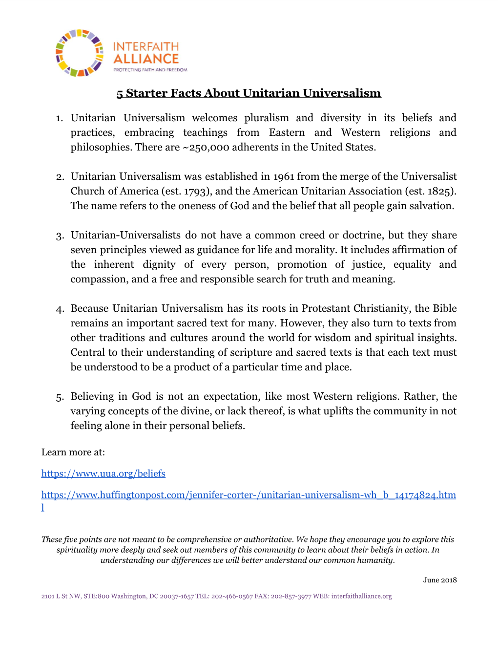 5 Starter Facts About Unitarian Universalism