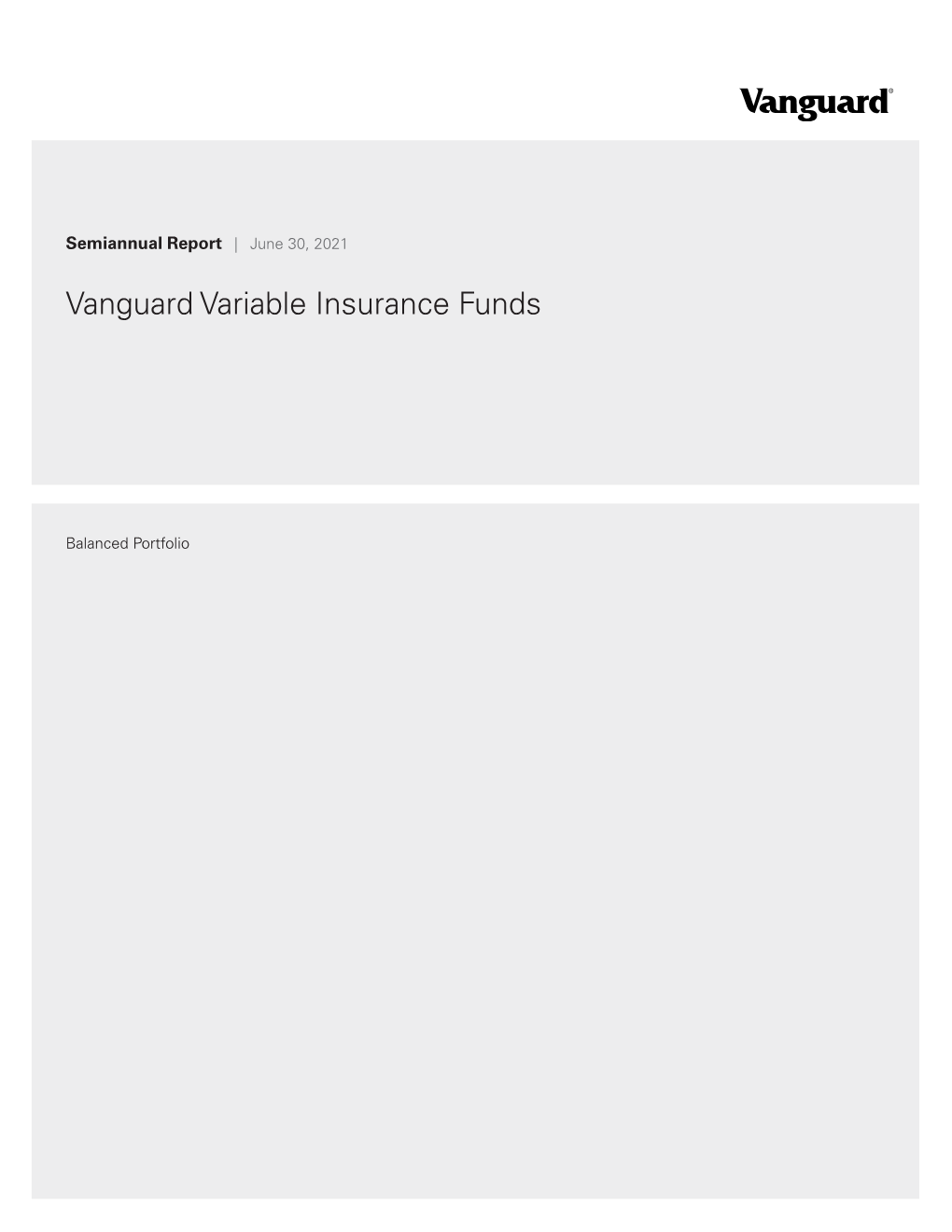 Vanguard Balanced Portfolio Semiannual Report