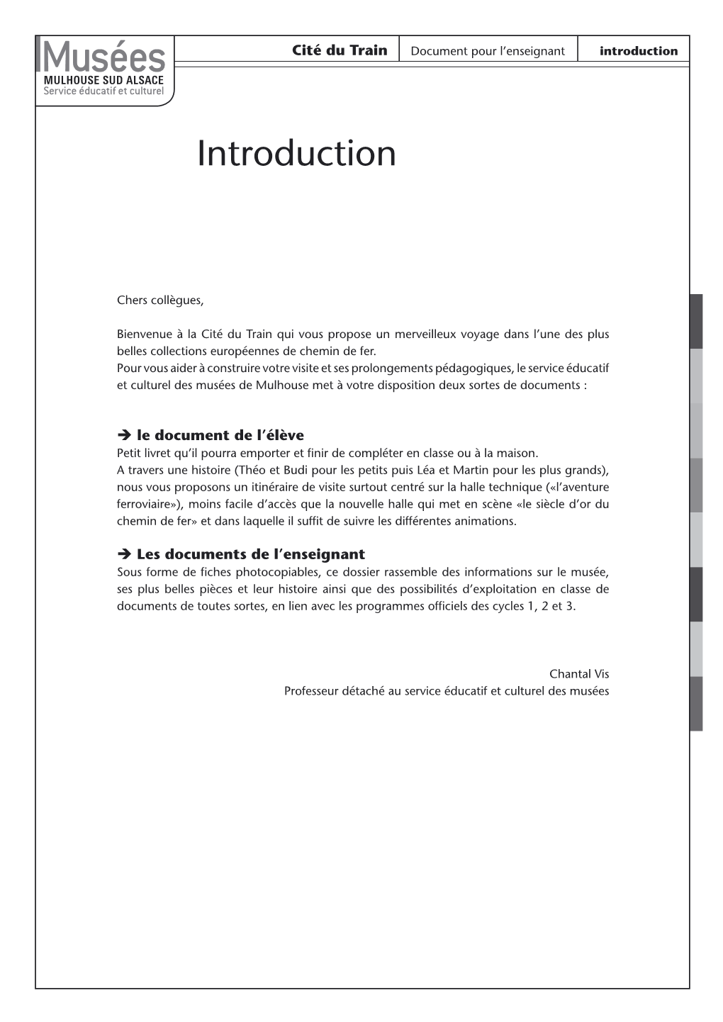 Cité Du Train Document Pour L’Enseignant Introduction