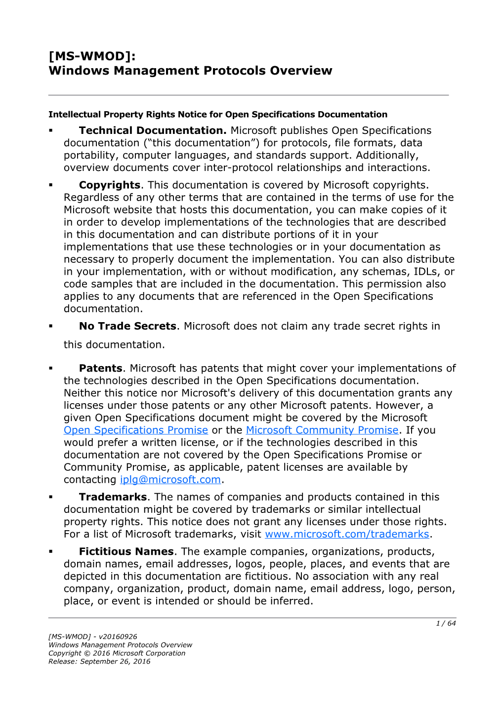 Windows Management Protocols Overview