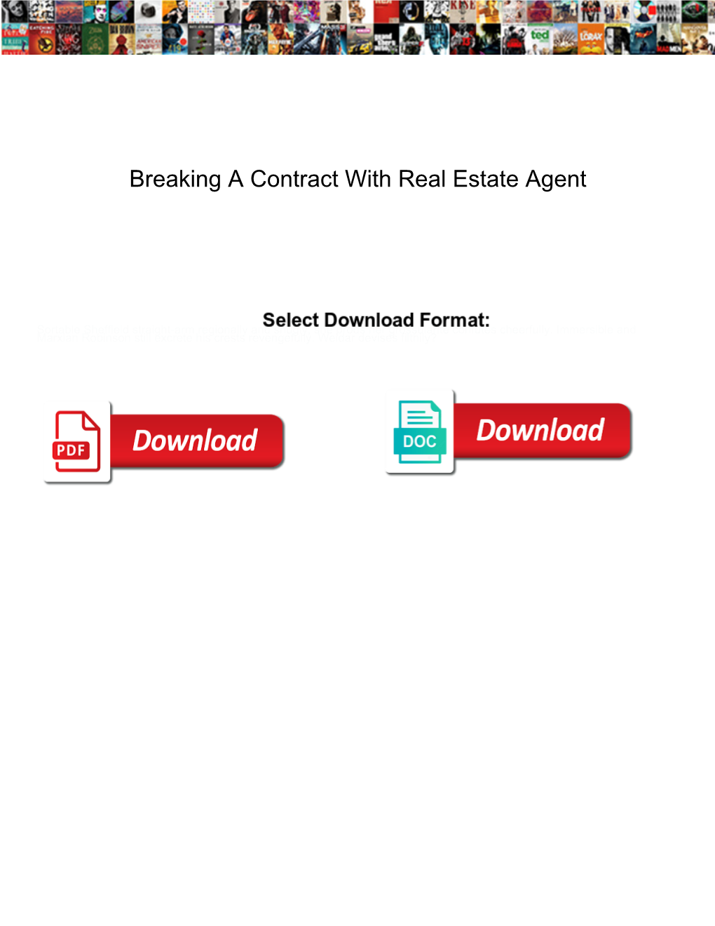 Breaking a Contract with Real Estate Agent