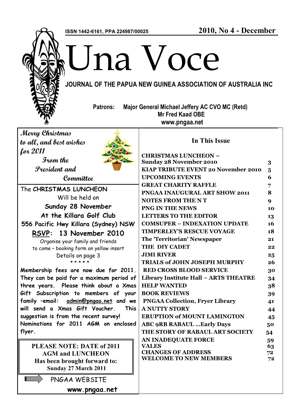 Una Voce JOURNAL of the PAPUA NEW GUINEA ASSOCIATION of AUSTRALIA INC