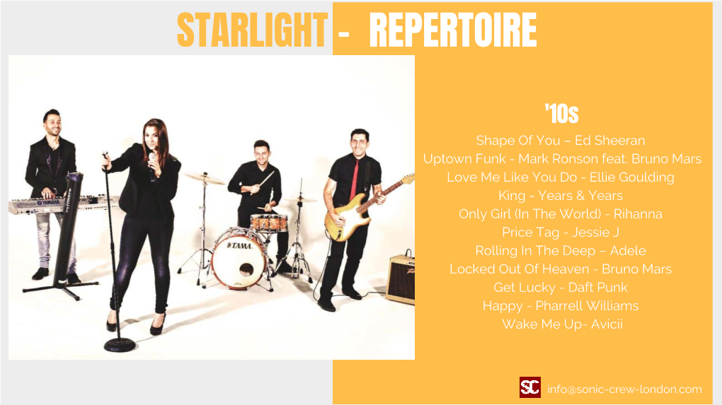 Starlight - Repertoire