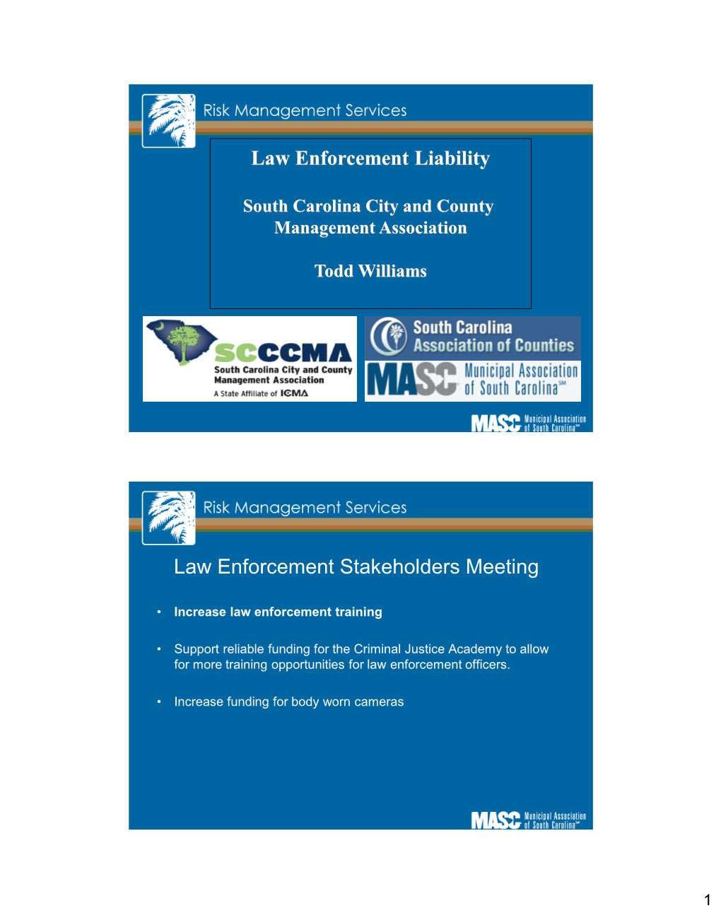 SCCCMA Law Enforcement Liability