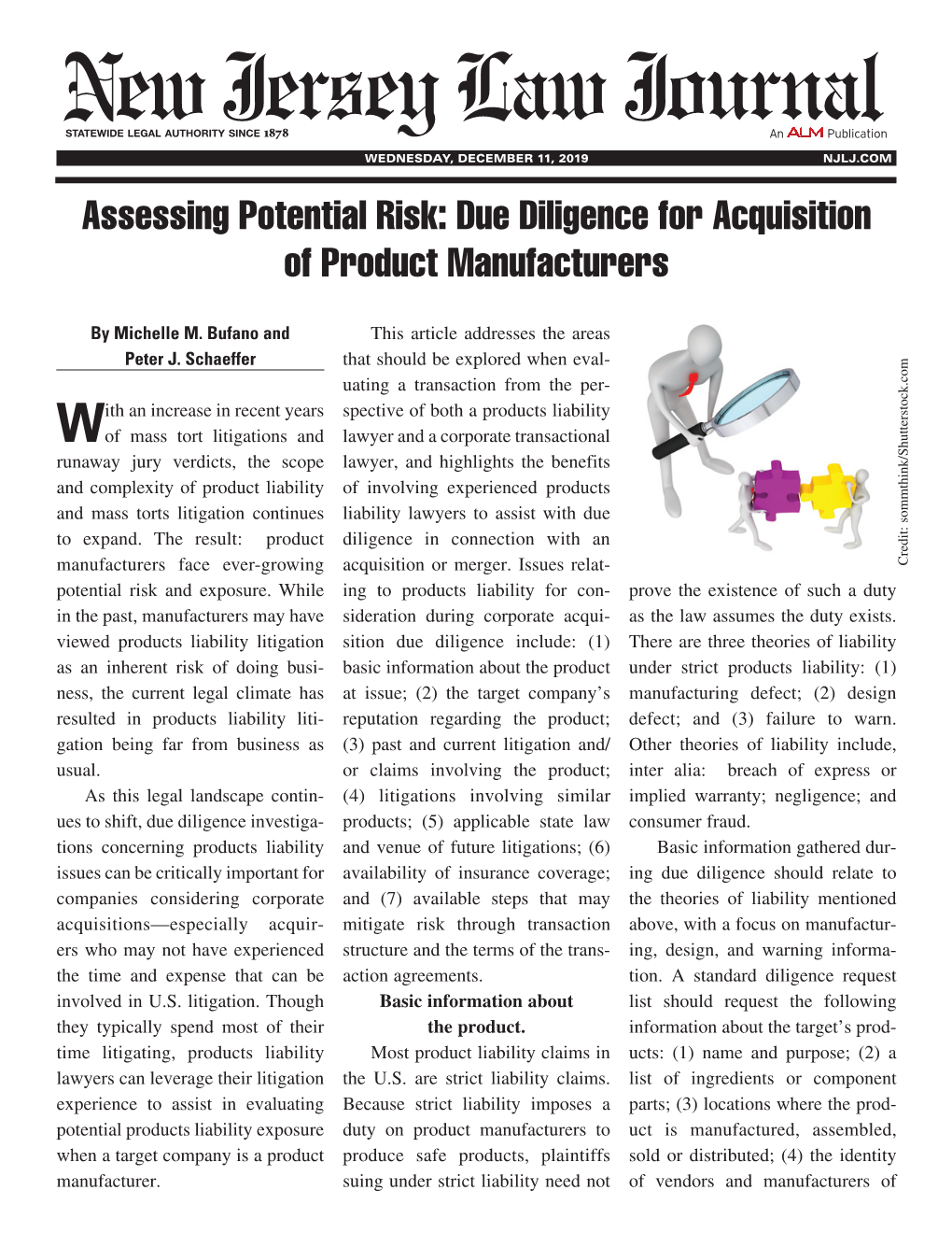 Assessing Potential Risk: Due Diligence for Acquisition of Product Manufacturers