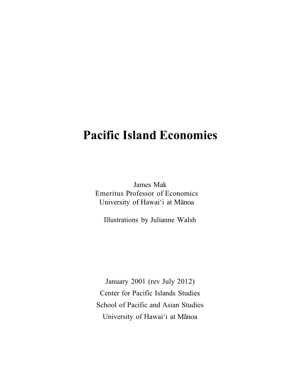 Pacific Island Economies