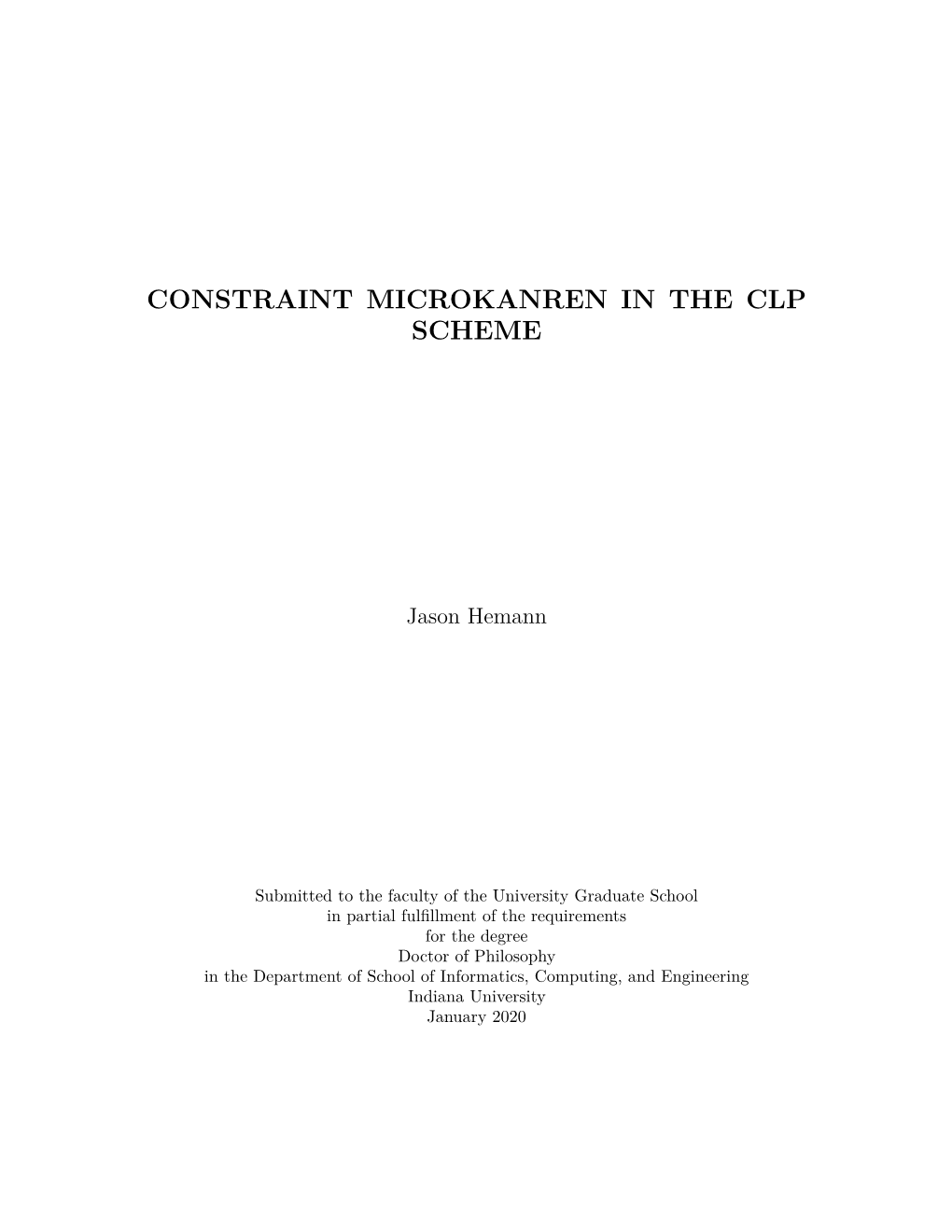 Constraint Microkanren in the Clp Scheme