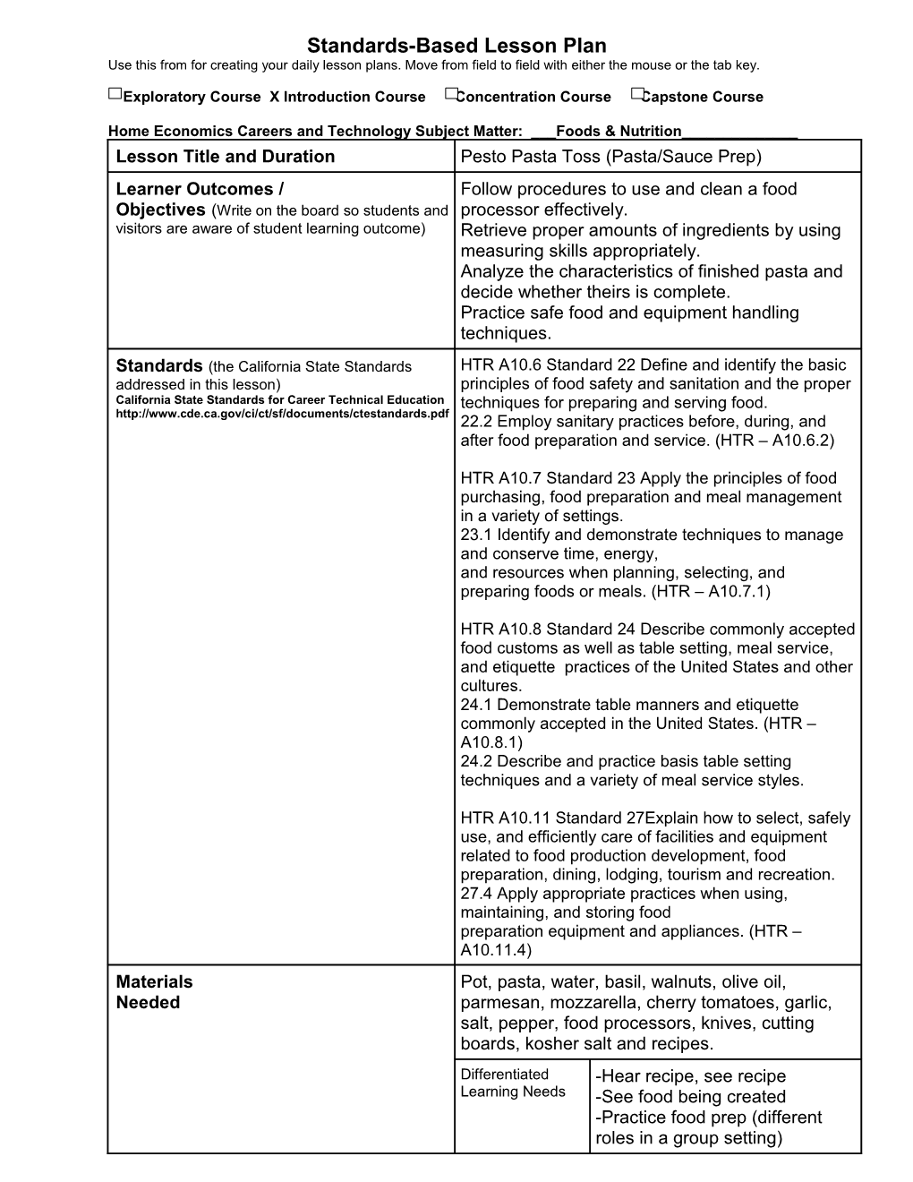 Madeline Hunter Standards-Based Lesson Plan s2