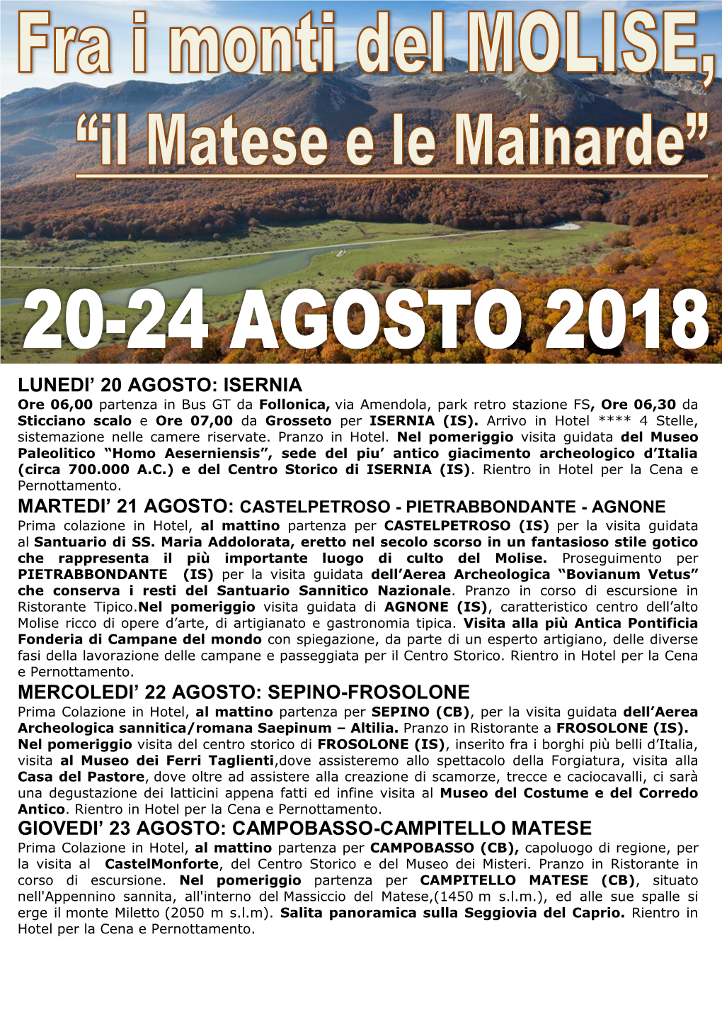 Isernia Mercoledi' 22 Agosto