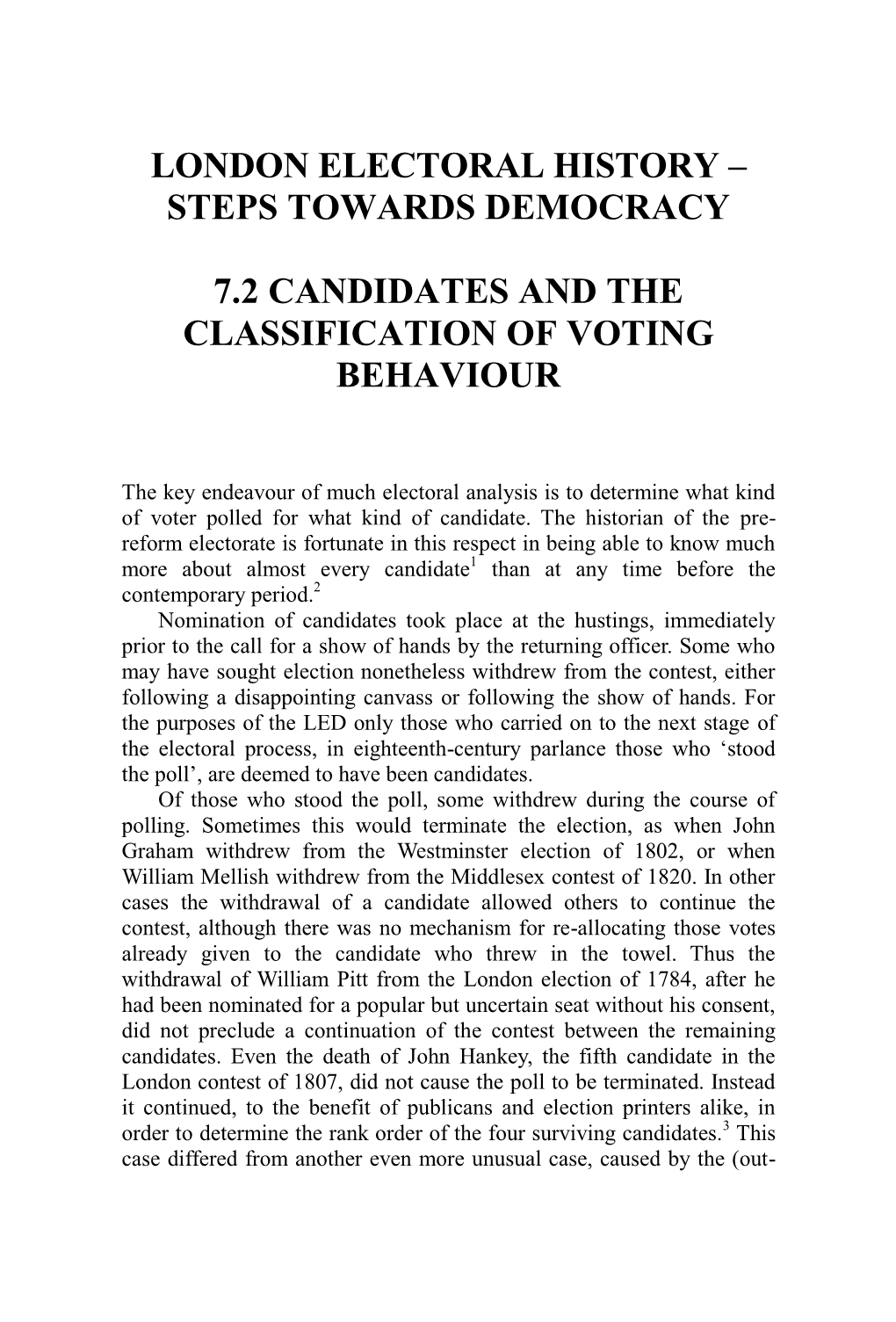 Classification of Candidates