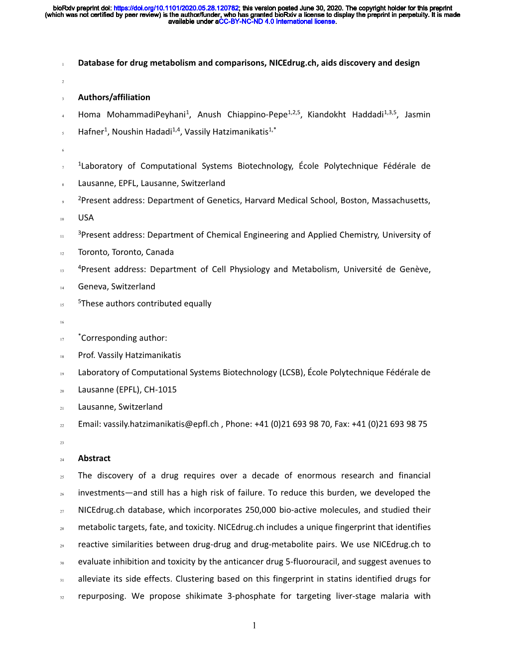 Database for Drug Metabolism and Comparisons, Nicedrug.Ch, Aids