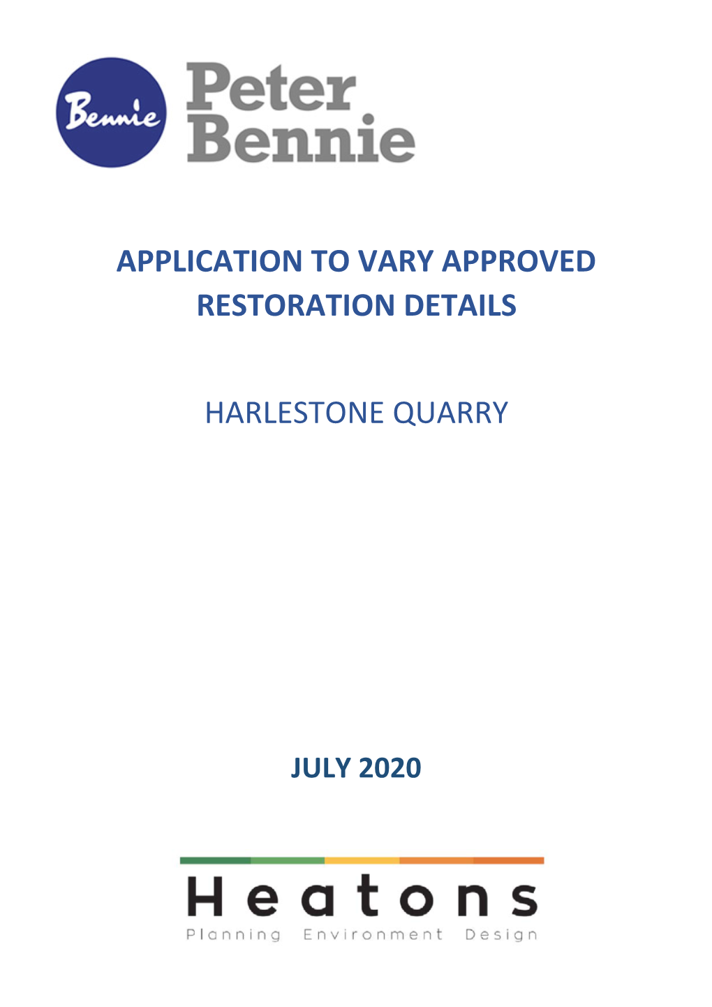 Application to Vary Approved Restoration Details