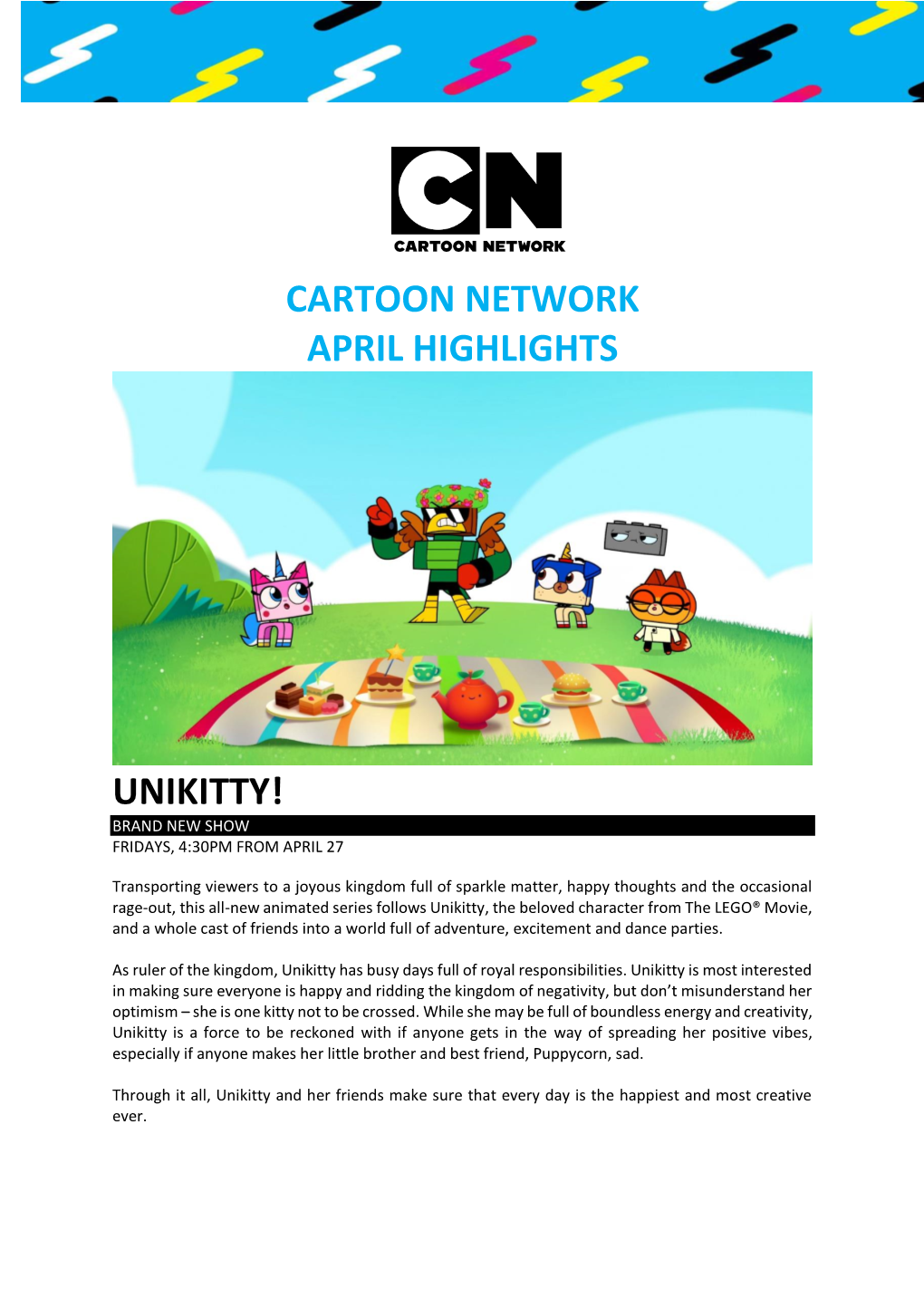 Cartoon Network April Highlights Unikitty!