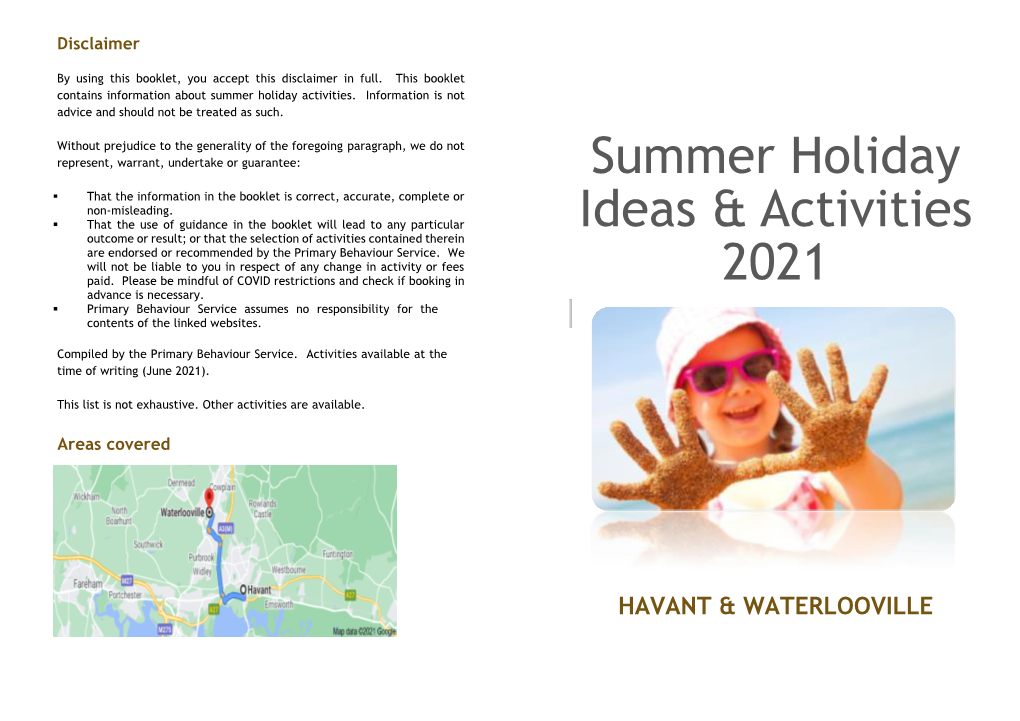 Summer Holiday Ideas & Activities 2021