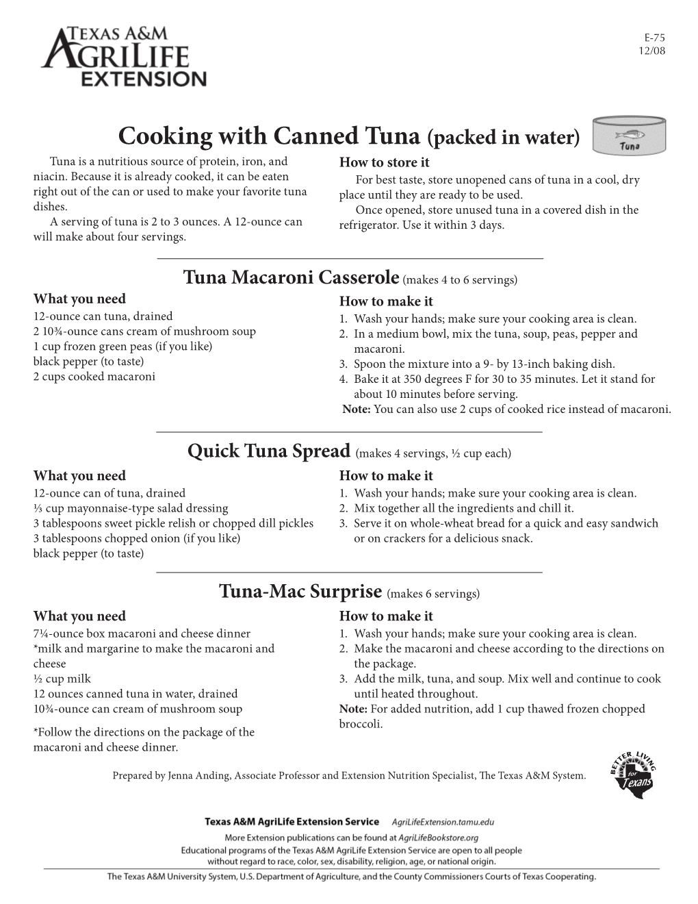 Cooking with Canned Tuna (Packed in Water) Tuna Is a Nutritious Source of Protein, Iron, and How to Store It Niacin