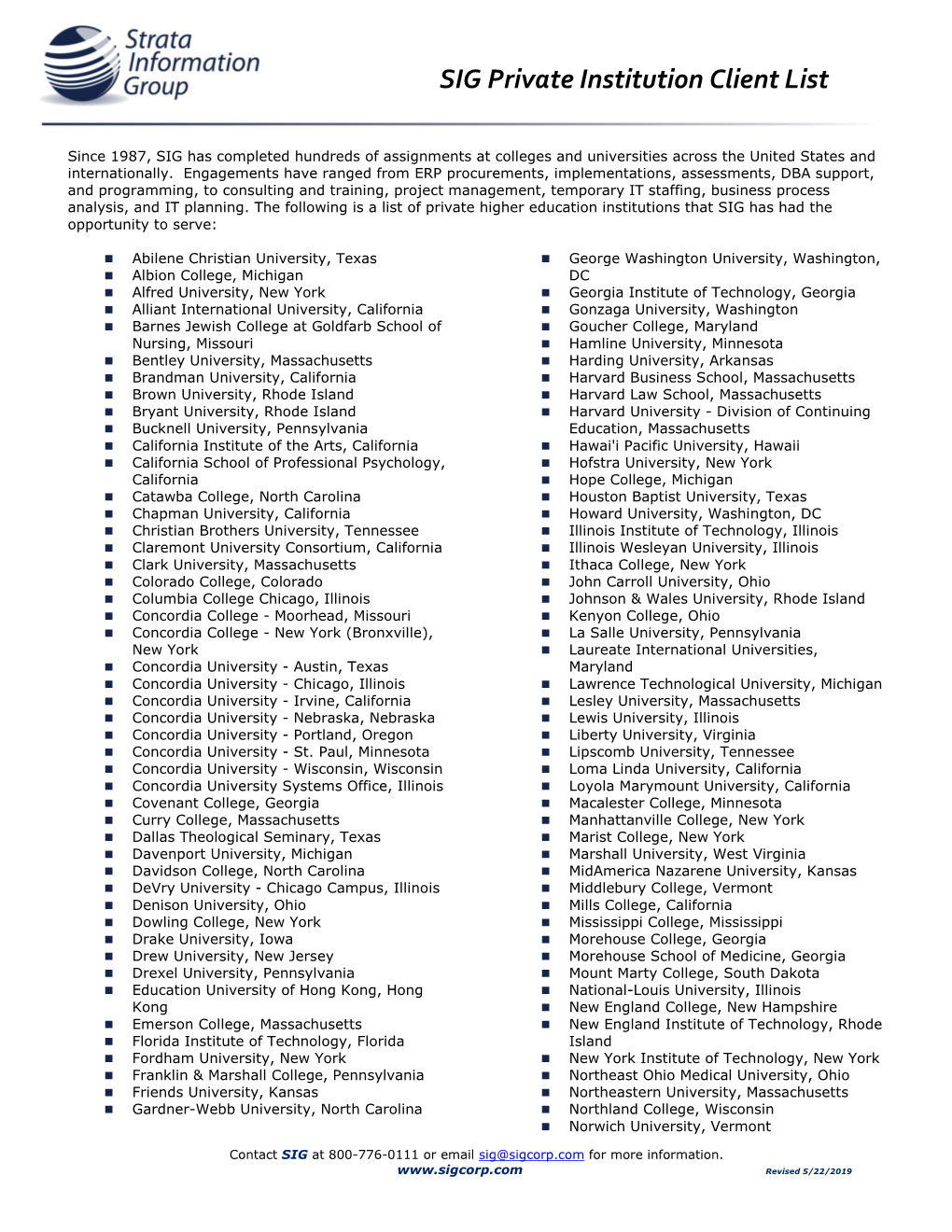 SIG Two-Year Institutions