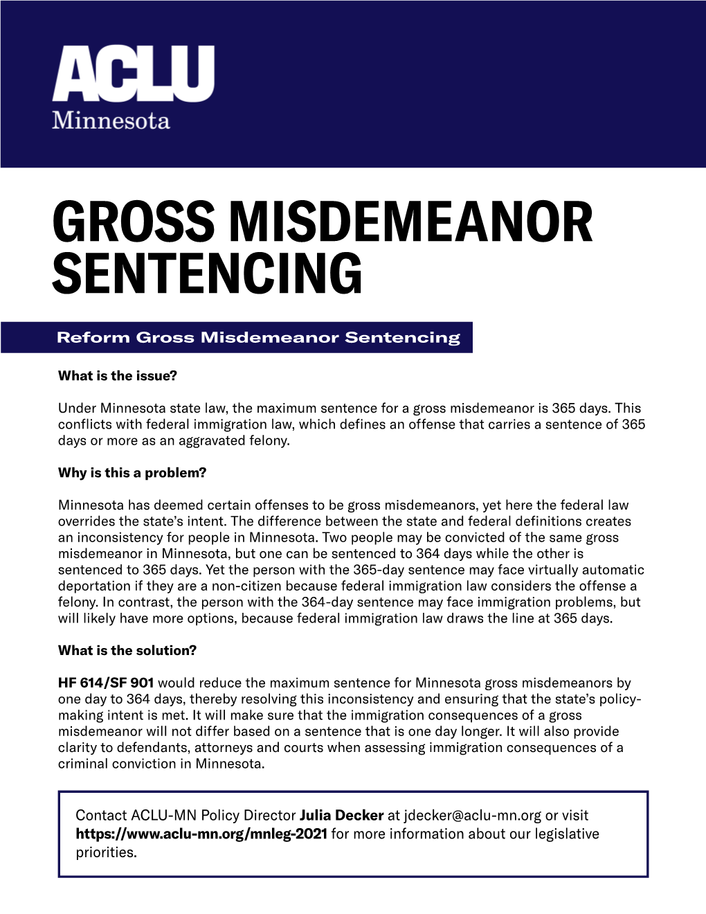 Gross Misdemeanor Sentencing