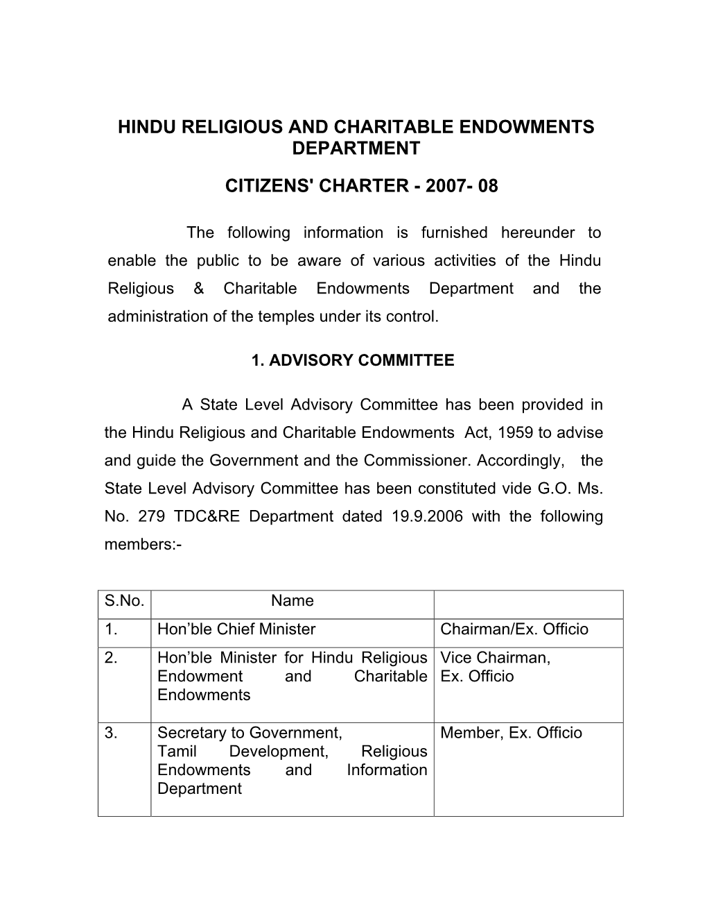 Hindu Religious and Charitable Endowments Department