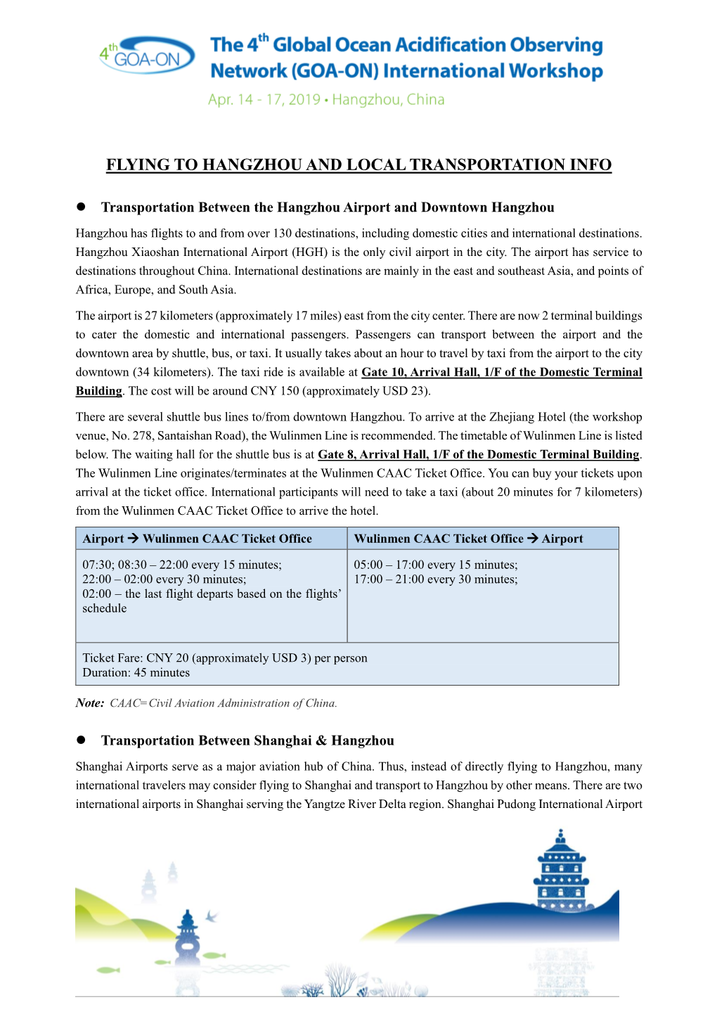 Flying to Hangzhou and Local Transportation Info