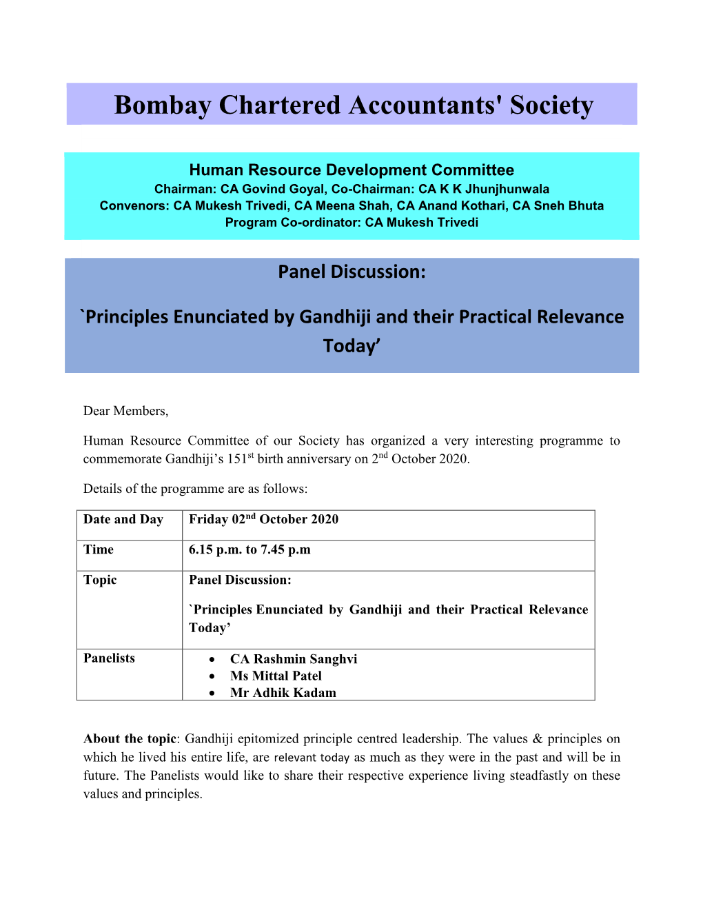 Bombay Chartered Accountants' Society