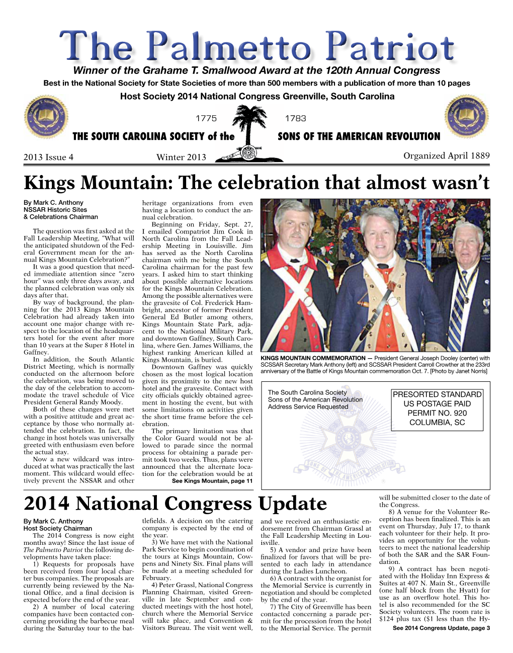 Kings Mountain: the Celebration That Almost Wasn't 2014 National