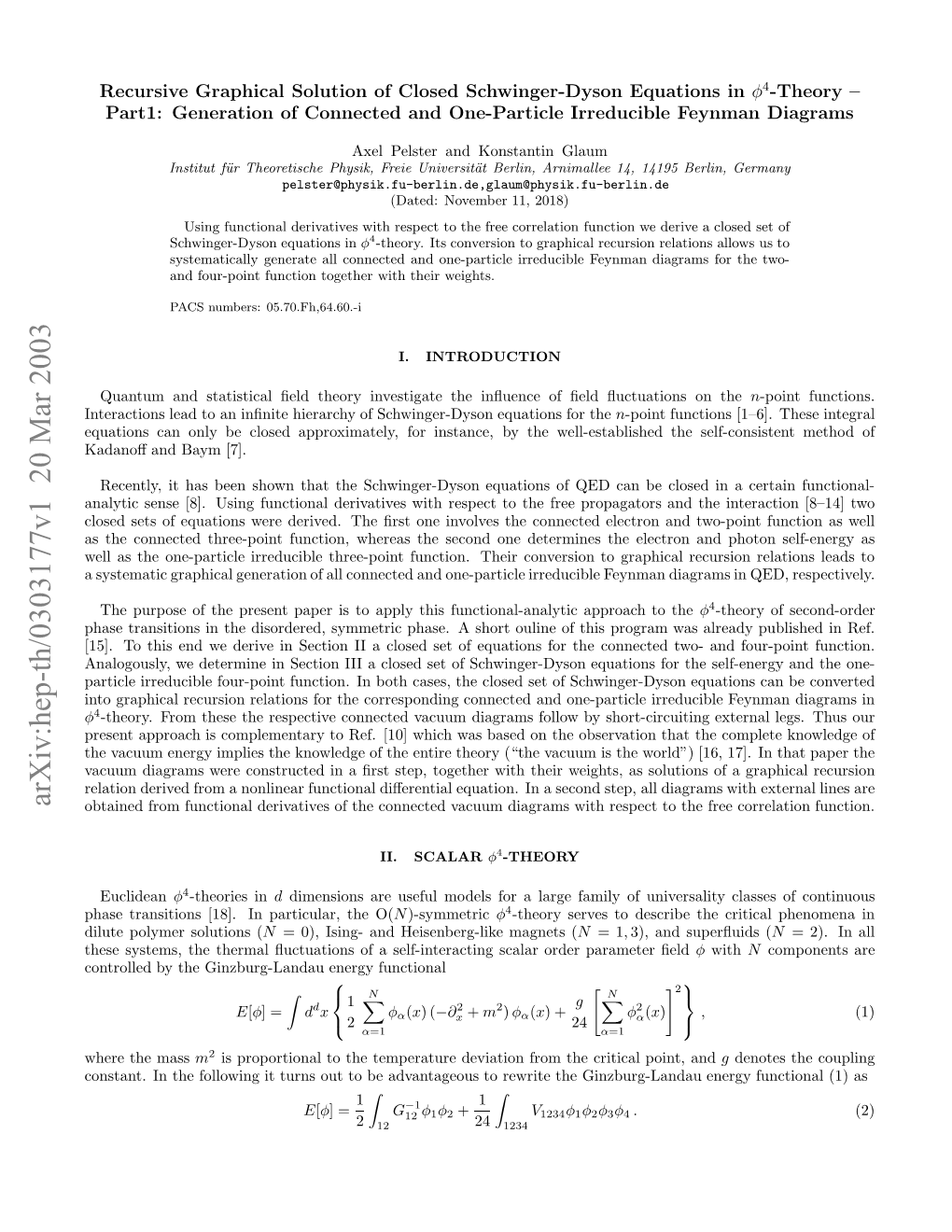 Recursive Graphical Solution of Closed Schwinger-Dyson