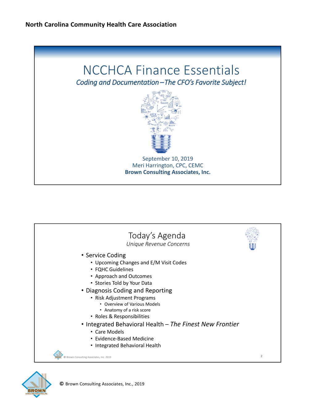 NCCHCA Finance Essentials Coding and Documentation –The CFO’S Favorite Subject!