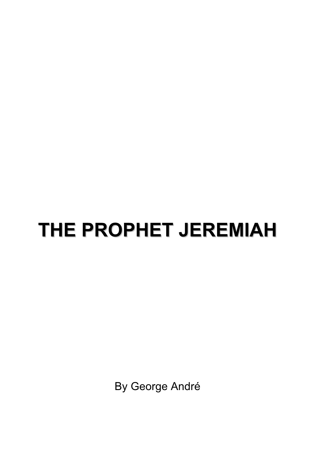 The Prophet Jeremiah