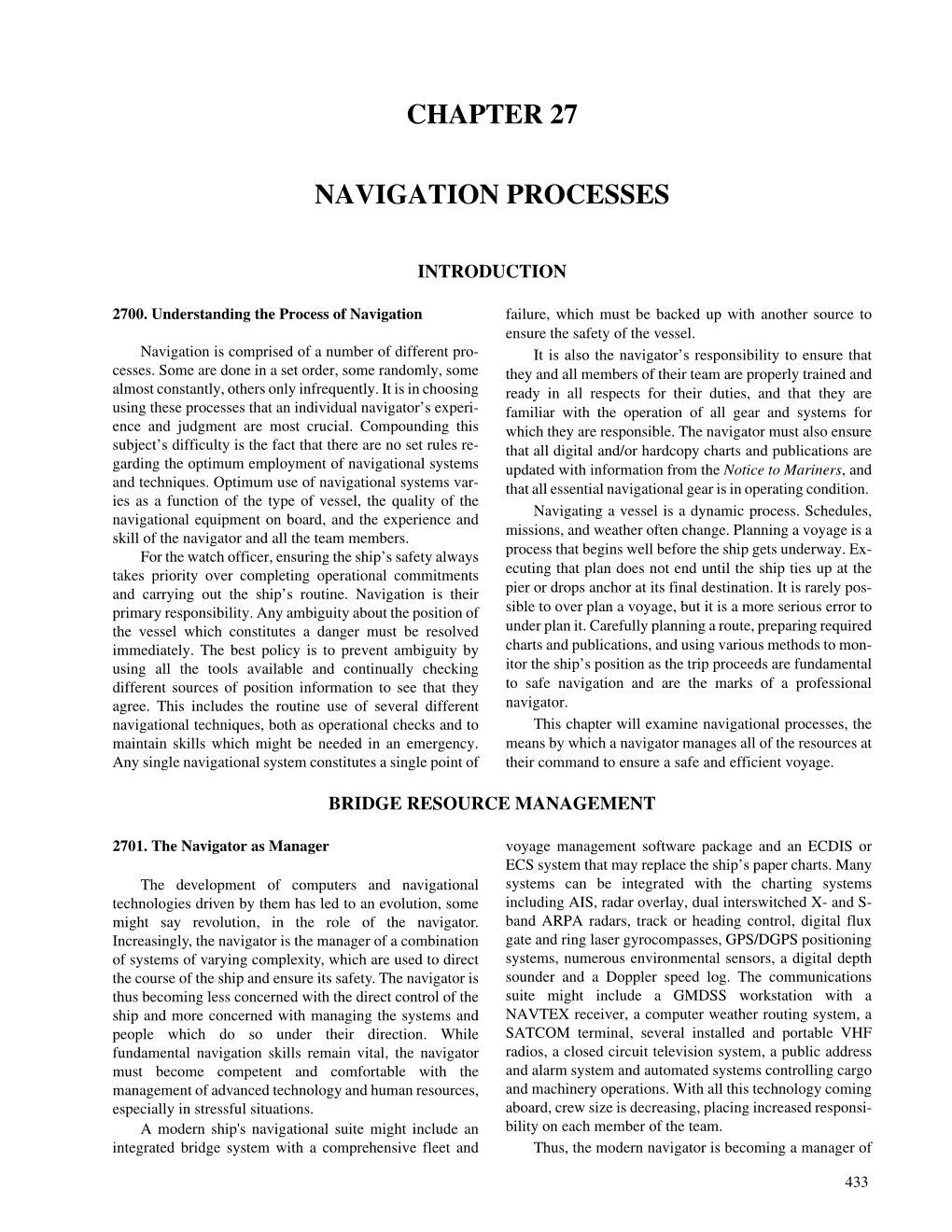 Chapter 27 Navigation Processes