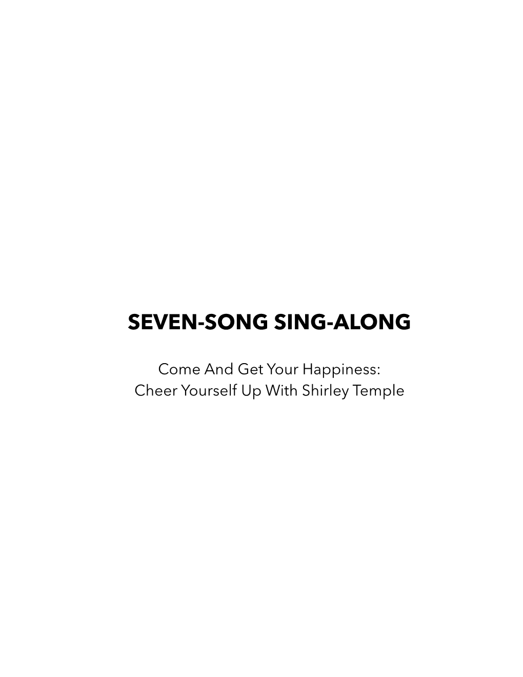 Sing-Along Words for Shirley Temple Songs