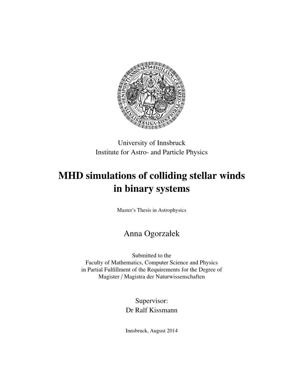 "MHD Simulations of Colliding Stellar Winds in Binary Systems"