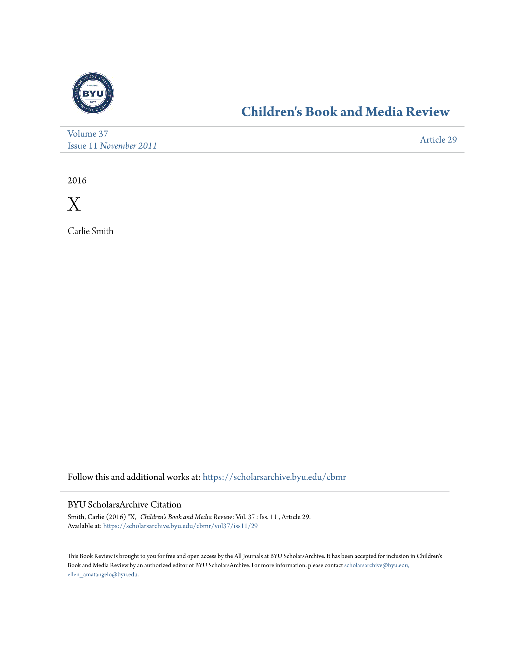 Children's Book and Media Review Volume 37 Article 29 Issue 11 November 2011