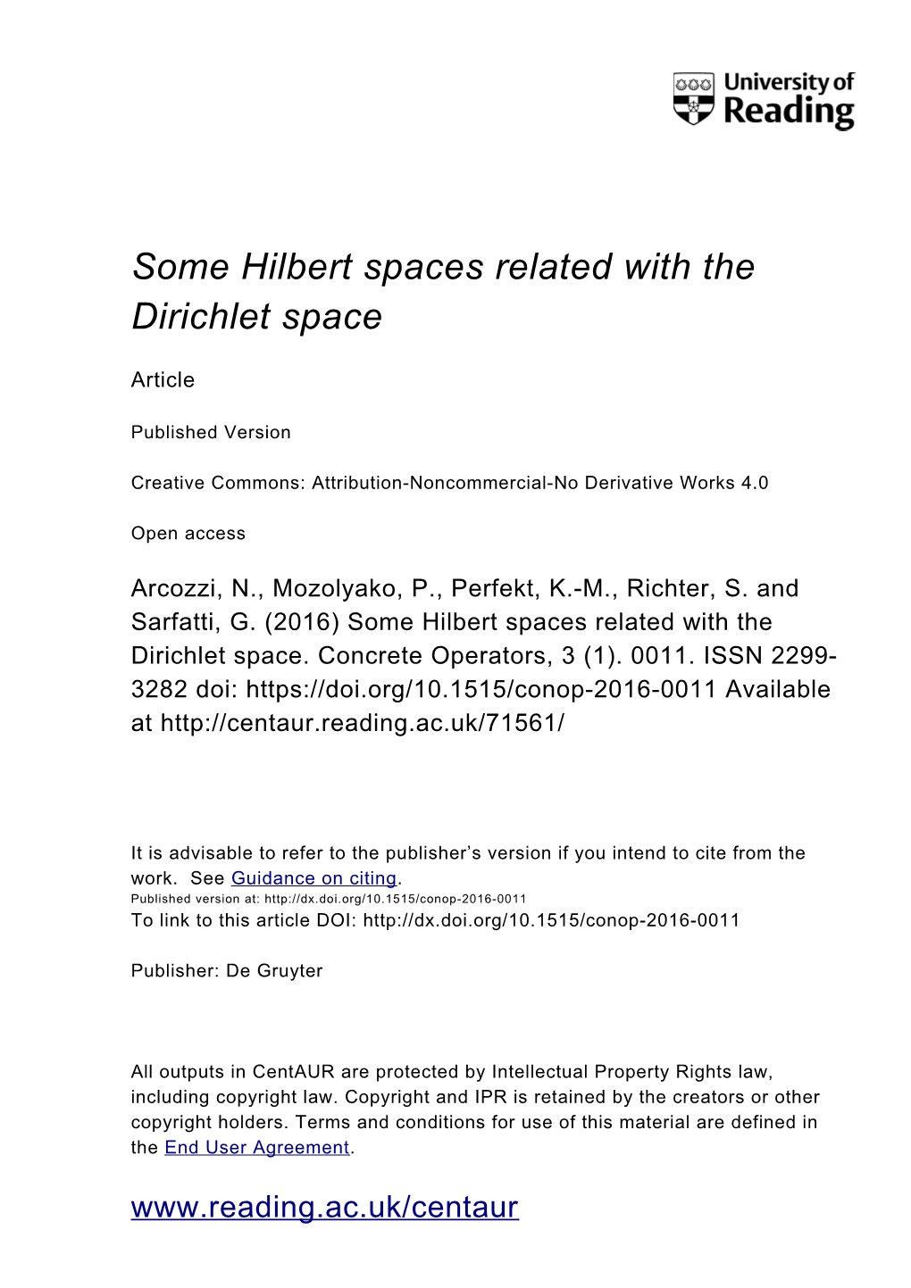 Some Hilbert Spaces Related with the Dirichlet Space