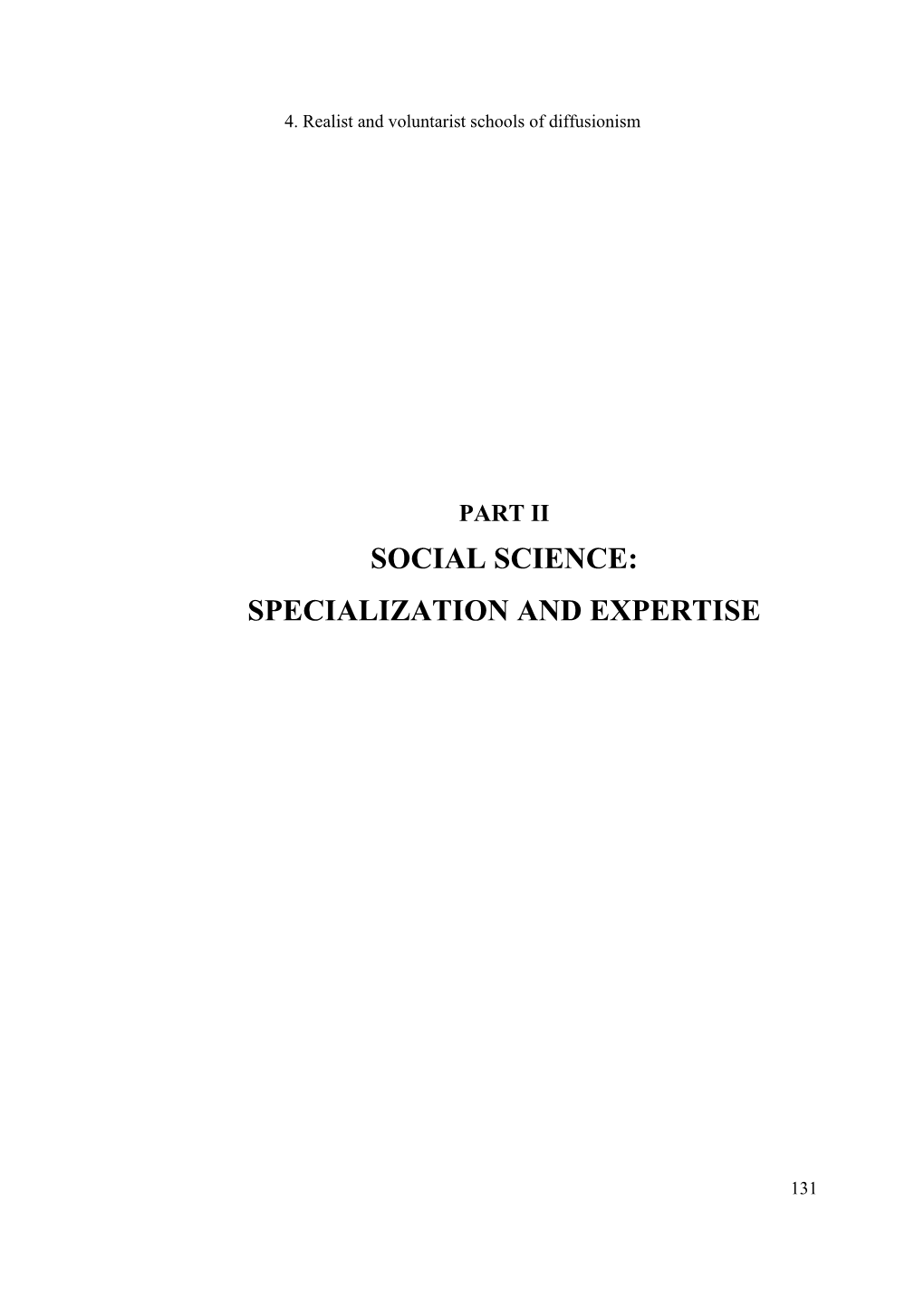 Specialization and Expertise