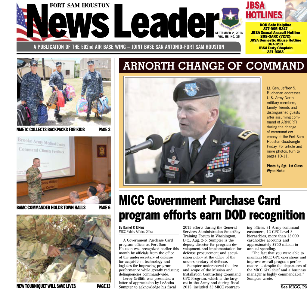 MICC Government Purchase Card Program Efforts Earn DOD Recognition