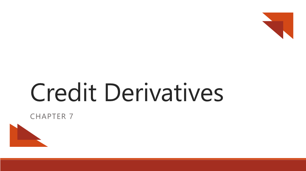 Credit Derivatives