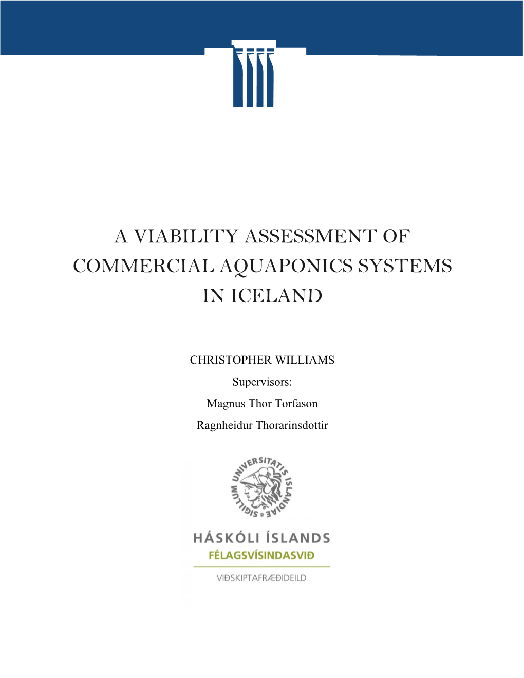 A Viability Assessment of Commercial Aquaponics Systems in Iceland