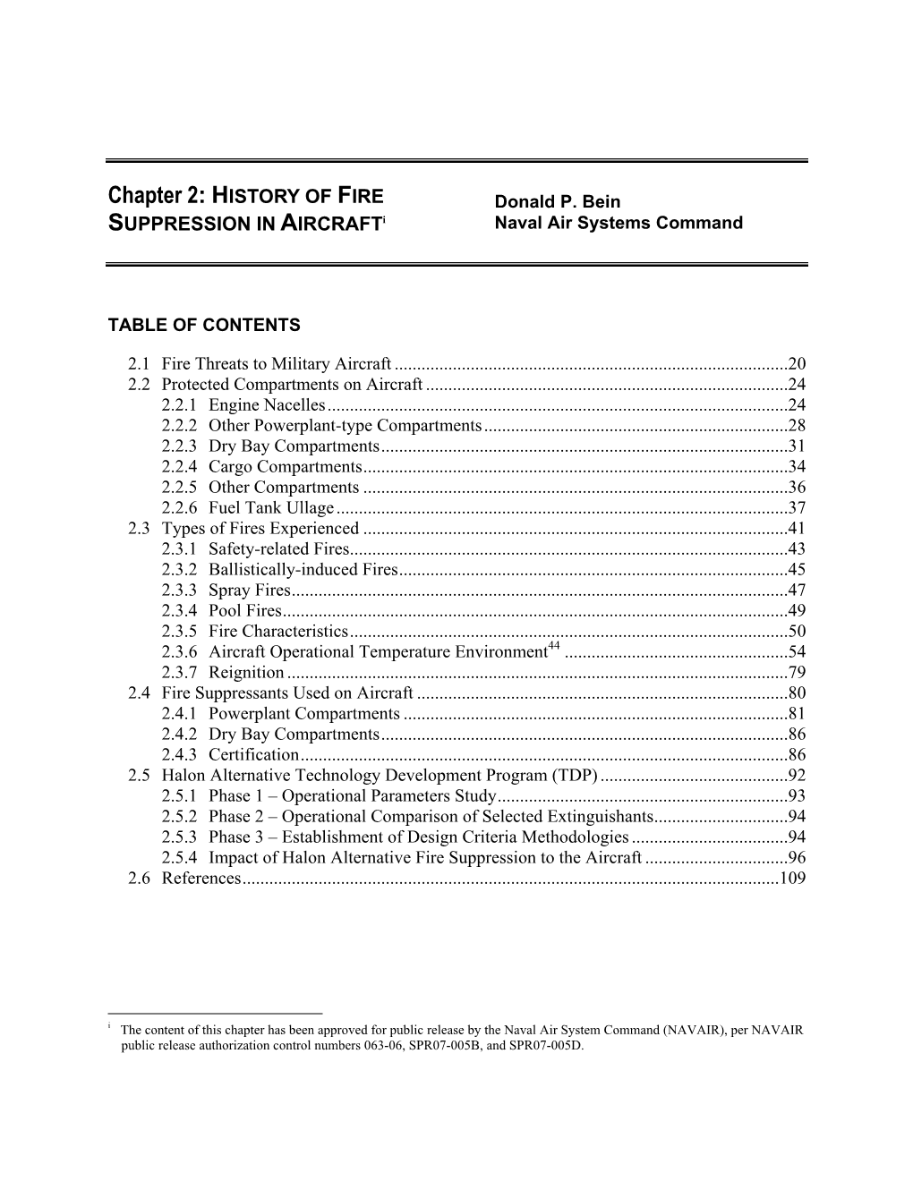 Chapter 2: History of Fire Suppression in Aircraft