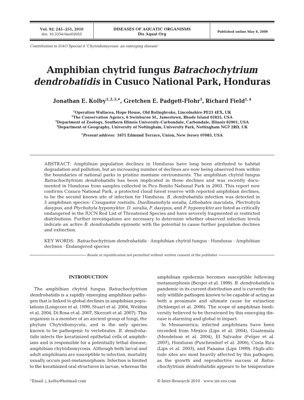 Disease of Aquatic Organisms 92:245