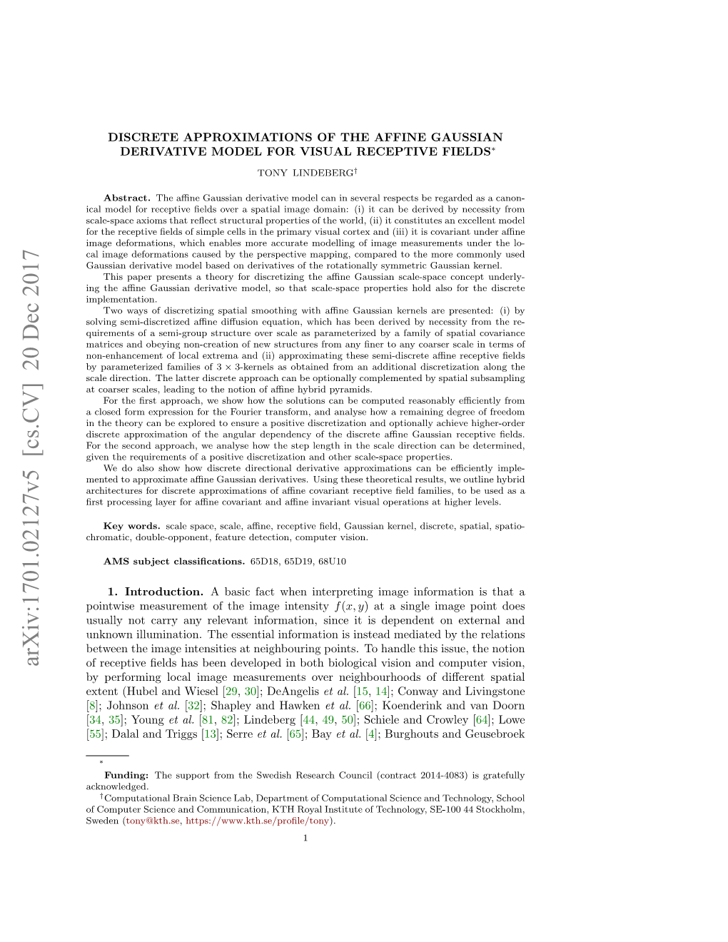 Discrete Approximations of the Affine Gaussian Derivative Model for Visual Receptive Fields∗